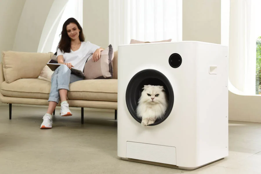 rotating cat litter box